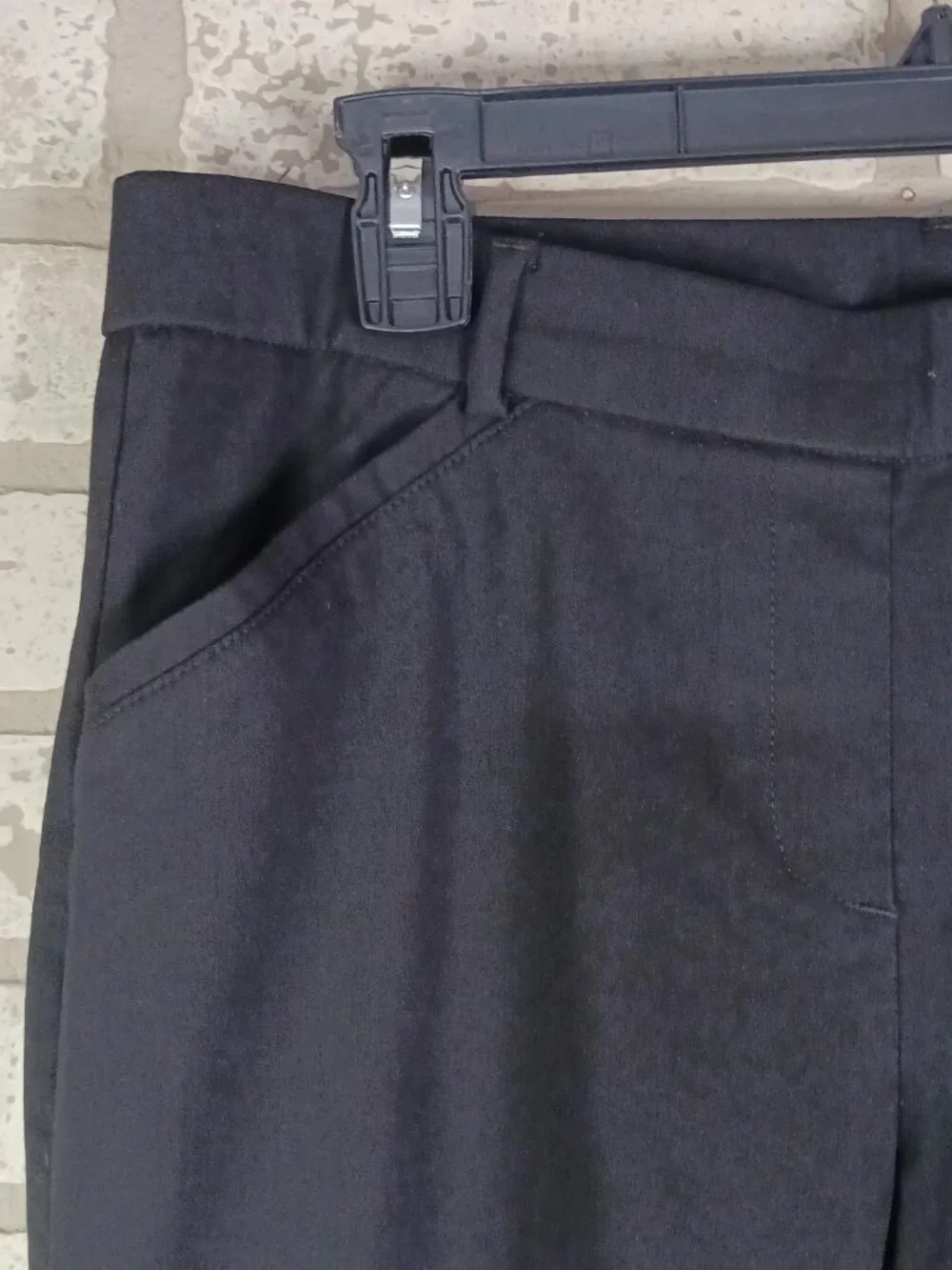 Rafaella Comfort Womens Size 12 Capris Black Pleated Dress Cropped Pants